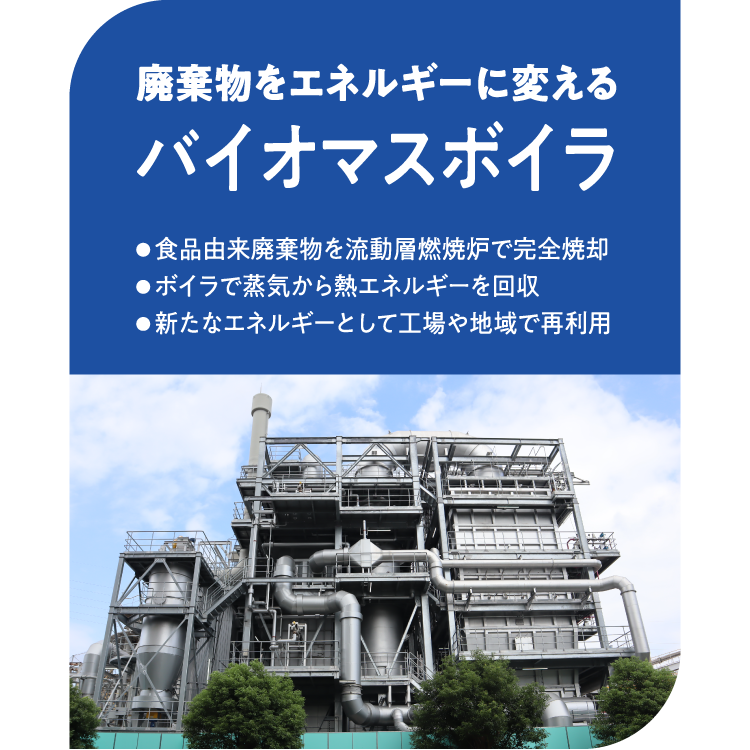 廃棄物をエネルギーに変える。バイオマスボイラ